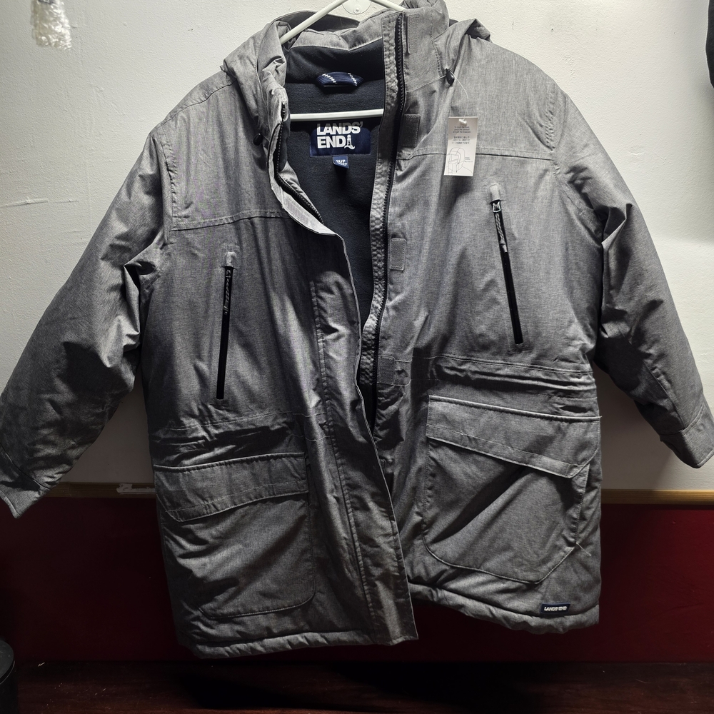 Lands' End Women's Gray Puffer Jacket